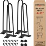 12 Inch Hairpin Legs – 4 Easy to Install Metal Legs for Furniture